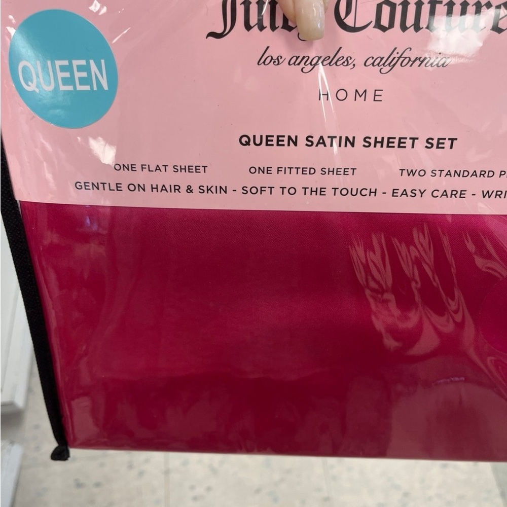 Juicy Couture Pink Satin Sheets - Queen